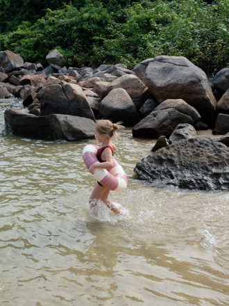 kółko do pływania wodne basen swim ring dark rose różowe dziecko plaża 