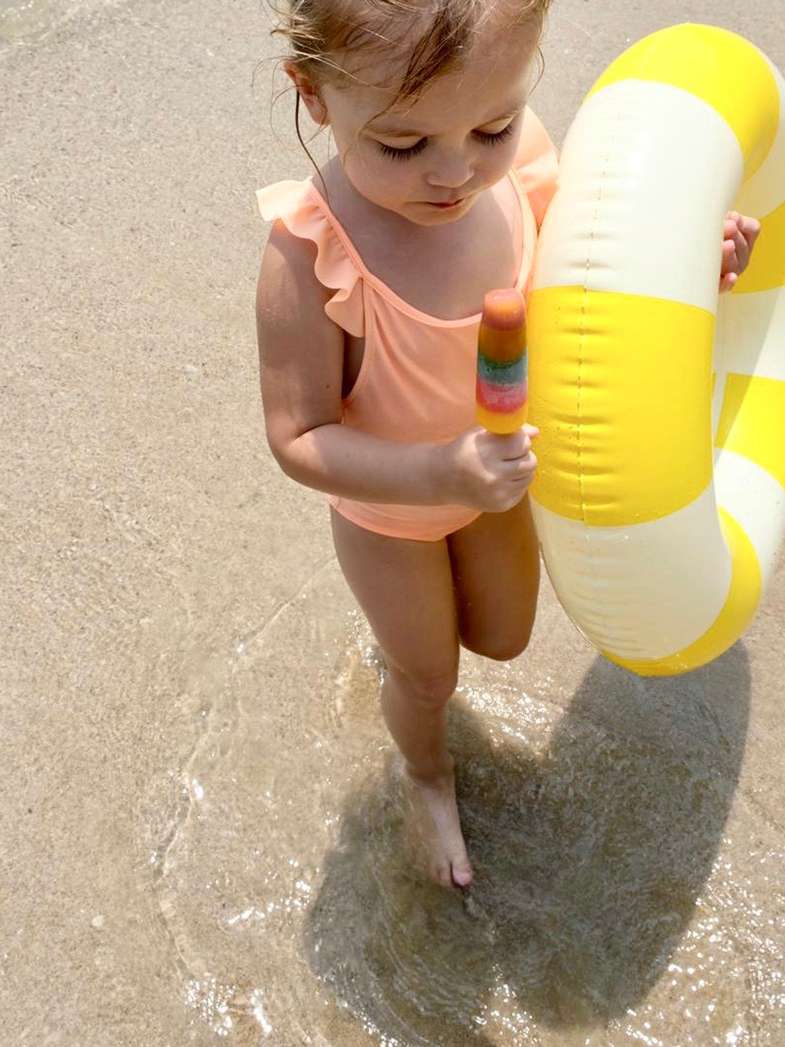 kółko do pływania wodne basen swim ring żółte limonata dziecko plaża