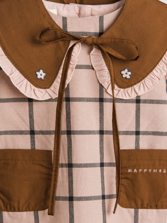 kołnierzyk dziecięcy kołnierz brązowy cocoa brown bawełna organiczna organic cotton detal