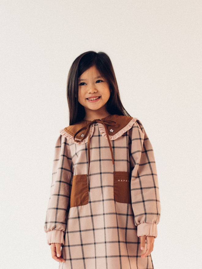 kołnierzyk dziecięcy kołnierz brązowy cocoa brown bawełna organiczna organic cotton dziewczynka