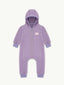 dziecięcy kombinezon wełna merino lilac fiolet wool overall jumpsuit przód 
