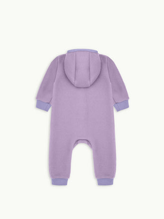 dziecięcy kombinezon wełna merino lilac fiolet wool overall jumpsuit tył