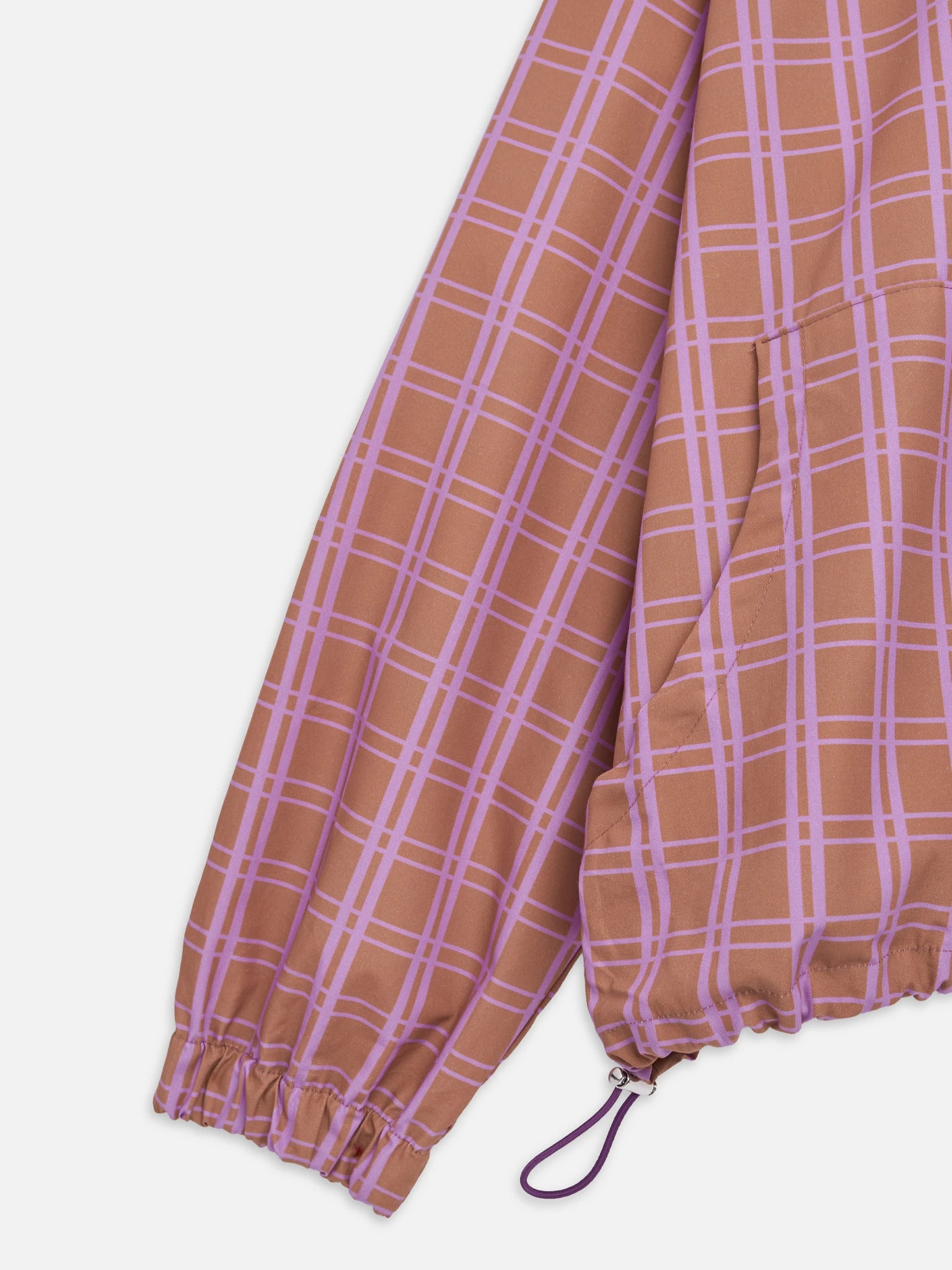 ortalionowa damska kurtka kangurka bawełniana w kratę florence blush cotton kangaroo women's jacket jacke baumwolljacke detal 
