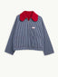 women's denim jacket - wave stripes
