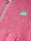 kurtka bomberka dziecięca wełniana merino dusty pink różowa brązowe detale przód detal logo