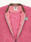 kurtka bomberka dziecięca wełniana merino dusty pink różowa brązowe detale przód detal kołnierz