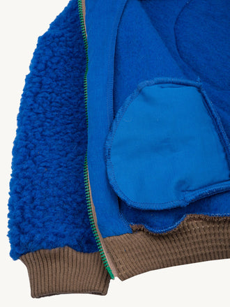 kurtka dziecięca bomberka cobalt kobaltowa niebieska wełniana merino detal kieszeń