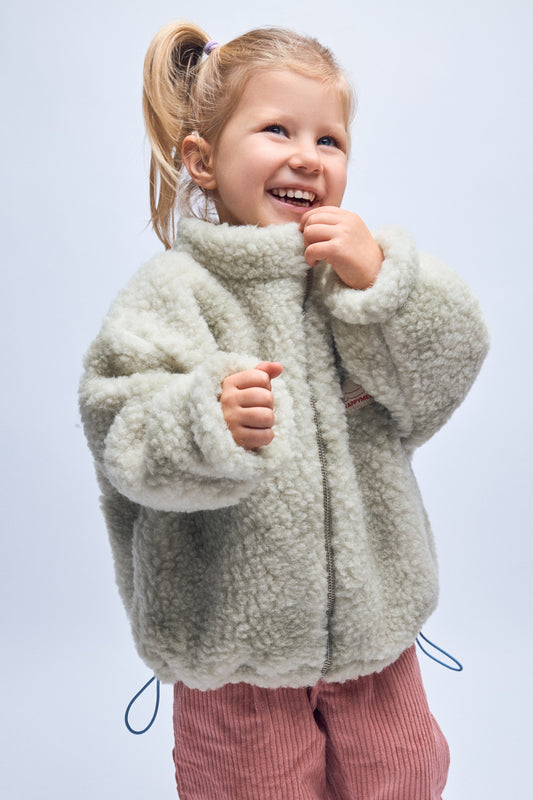 kurtka wełniana dziecięca merino bomberka polka dots dziecko stylizacja spodnie sztruksowe outfit