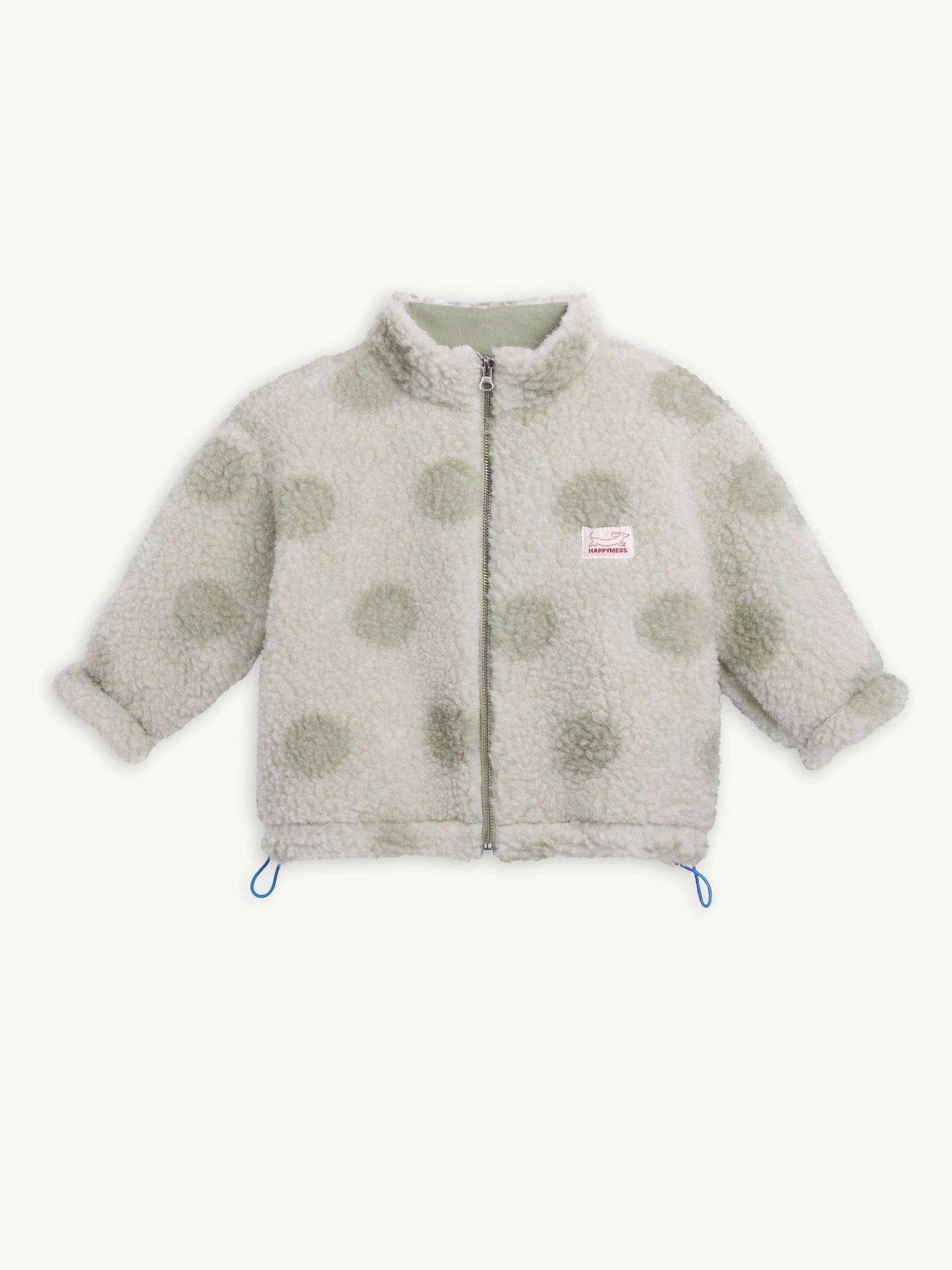 kurtka wełniana dziecięca merino bomberka polka dots przód 