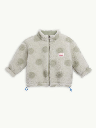 kurtka wełniana dziecięca merino bomberka polka dots przód 