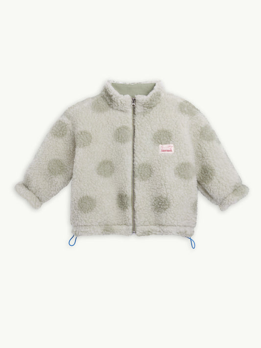 kurtka wełniana dziecięca merino bomberka polka dots przód 