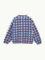 kurtka wełniana merino unisex adult shadow blue krata tył kangurka
