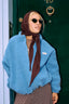 [pl][Modelka ma 168 cm wzrostu i nosi rozmiar S] [en][The model is 168 cm tall and wears size S] [de][Das Model ist 168 cm groß und trägt Größe S]  kurtka wełniana unisex adult ice blue niebieska bomberka merino wool jacket woll wolljacke jacke