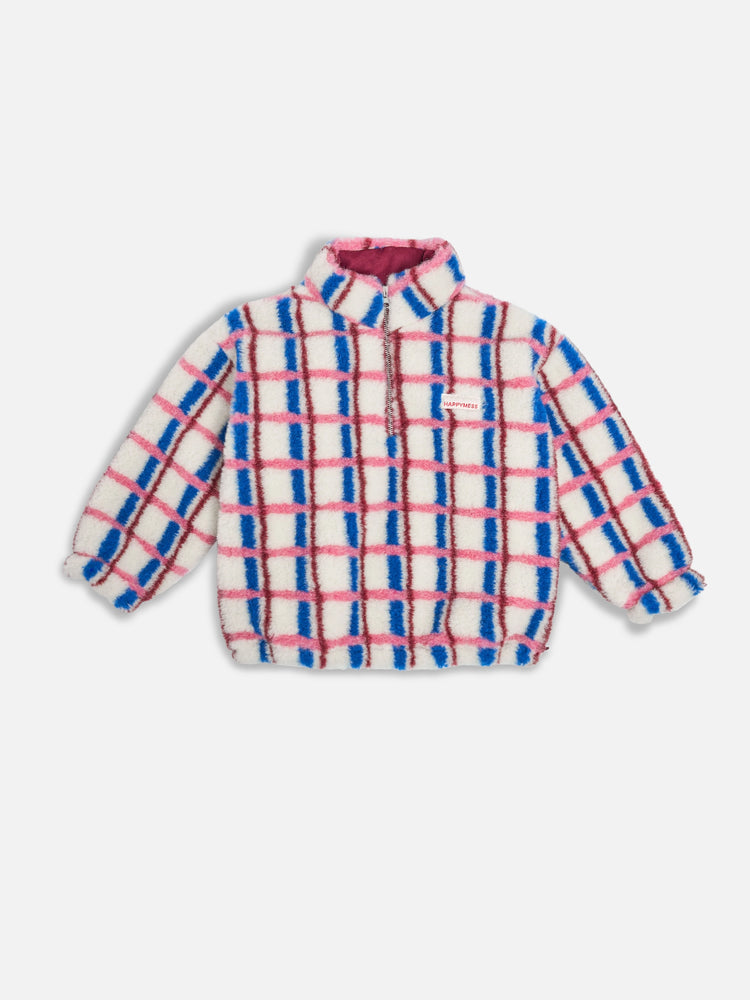 kurtka kangurka wełniana merino dziecięca pink cobalt różowo niebieska  wool bomber jacket for children merino wool Kinder Wolljacke Merinowolle pink cobalt