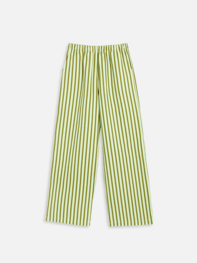 lniane spodnie w paski zestaw set zielony ice matcha linen set pants trousers bluse leinen set hose
