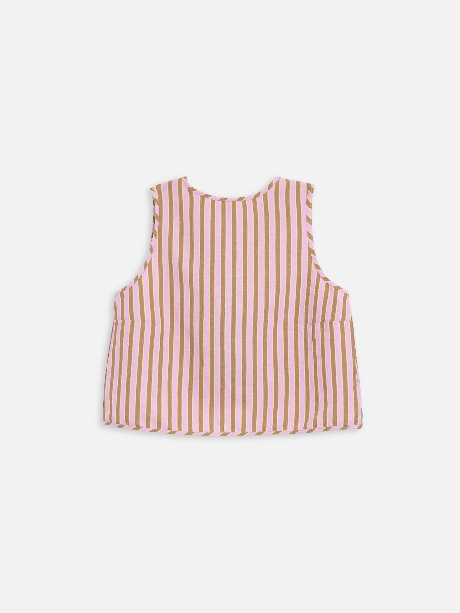 lniany zestaw bluzka wiązana spodnie w paski różowa blush stripes linen set blouse pants trousers leinen hose bluse 