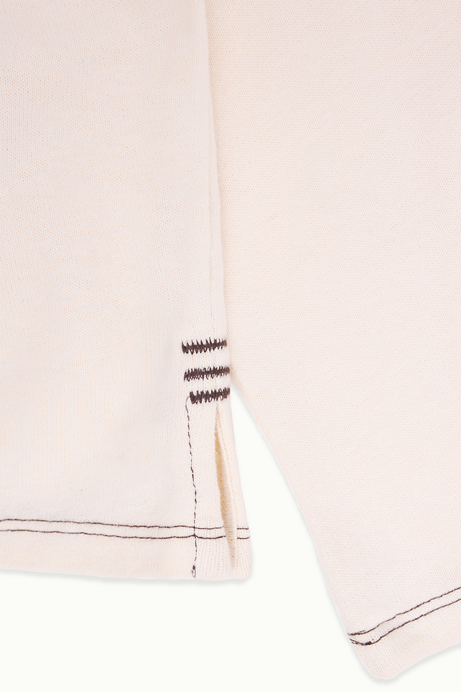 bluzka damska z długim rękawem beżowa nadruk bawełna organiczna women's longsleeve organic cotton damenbluse bio-baumwolle 