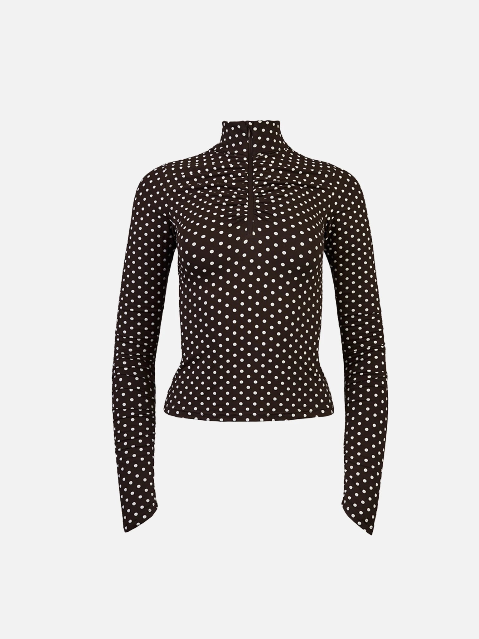 longsleeve damski brązowy w groszki choco dots 