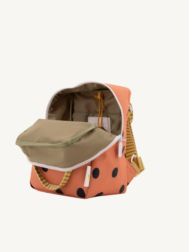 mały plecak deluxe pomarańczowy w kropki faded orange small backpak przód