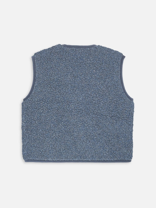 wełniana kamizelka merino damska baltic niebieska merino wool vest gillet sleeveless merinowolle weste
