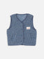 dziecięca wełniana kamizelka merino niebieska szara baltic  wool vest gilet slevless