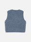 dziecięca wełniana kamizelka merino niebieska szara baltic  wool vest gilet slevless