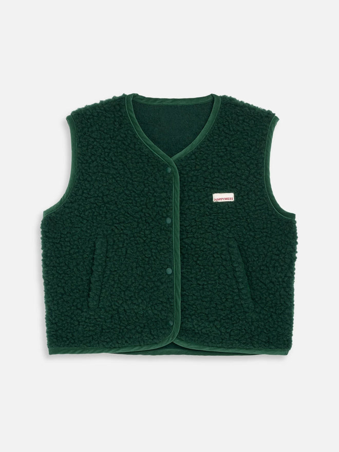 wełniana kamizelka merino damska moss emerald zielona green merino wool vest gillet sleeveless merinowolle weste