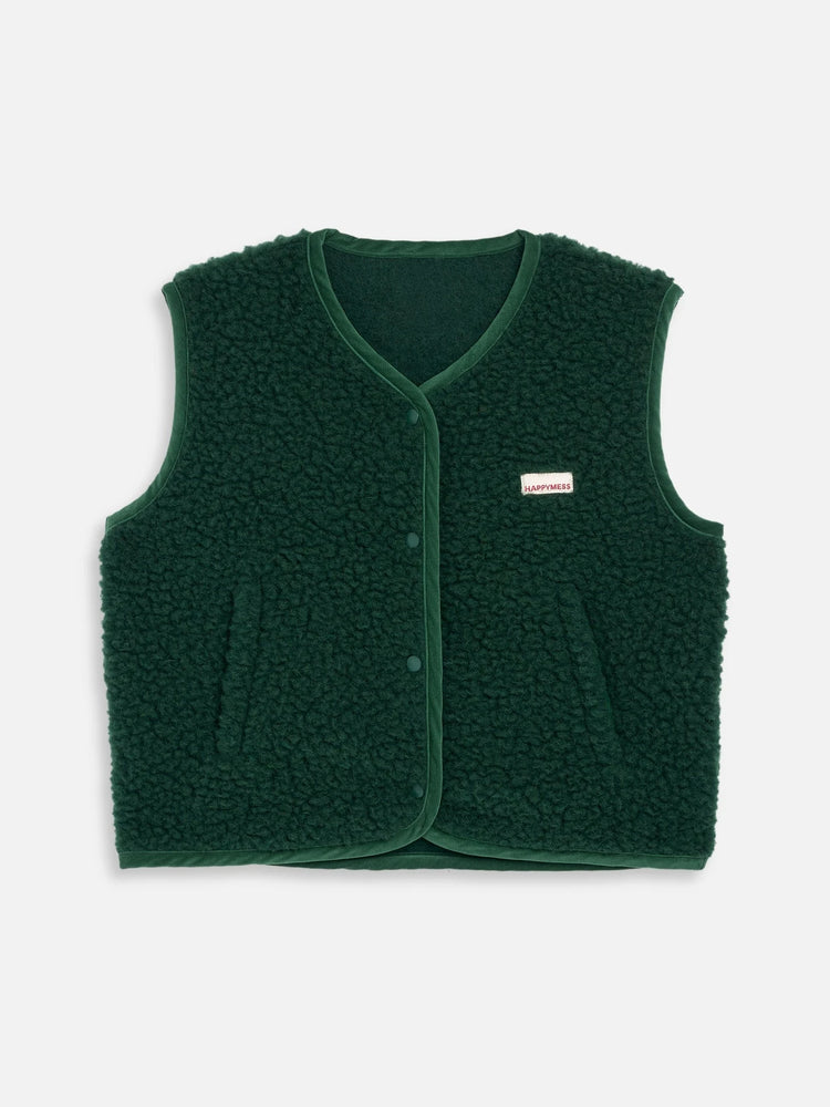 wełniana kamizelka merino damska moss emerald zielona green merino wool vest gillet sleeveless merinowolle weste