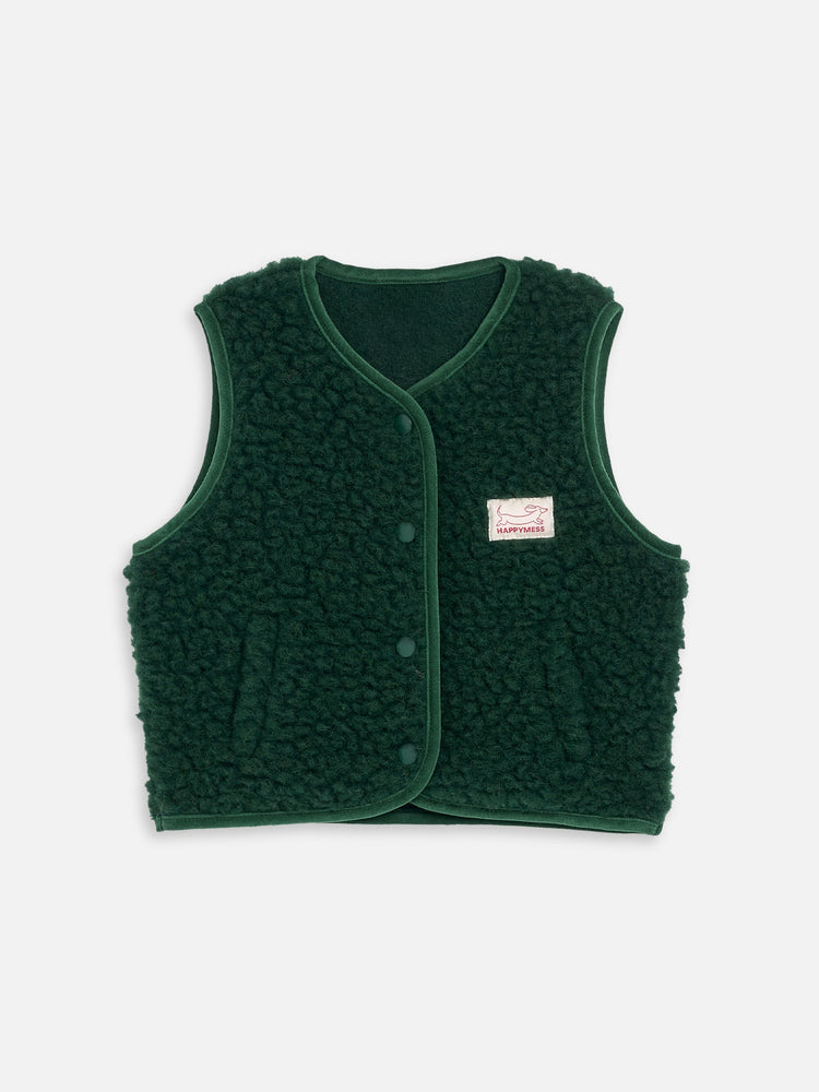 dziecięca kamizelka merino - moss