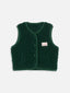dziecięca wełniana kamizelka merino zielona green butelkowa zieleń emerald moss wool vest gilet slevless
