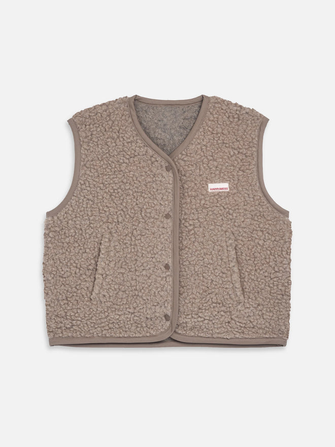 kamizelka wełniana merino unisex hazelnut przód bezrękawnik