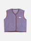kamizelka wełniana merino unisex lilac cloud fioletowa vest gilet weste wool woll wollweste przód