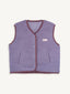 kamizelka wełniana merino unisex lilac cloud fioletowa vest gilet weste wool woll wollweste przód
