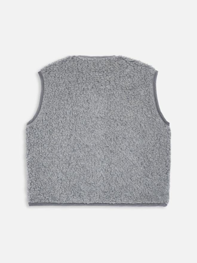 kamizelka wełniana merino unisex stone grey wool west gilet weste woll wollweste tył