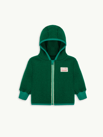 kurtka wełniana dziecięca green forest  całoroczna zielona przód  children's jacket