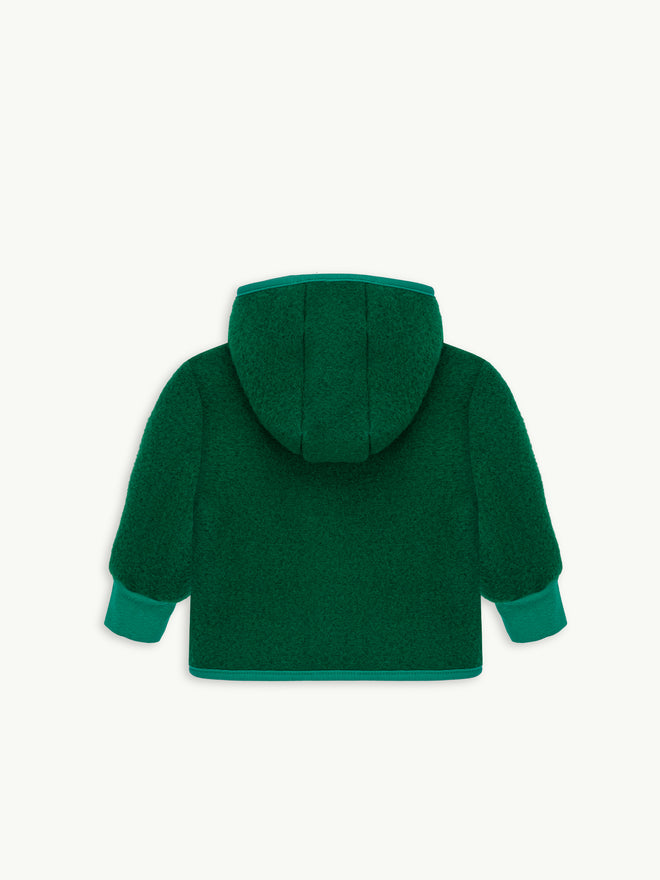 kurtka wełniana dziecięca green forest  całoroczna zielona tył children's jacket