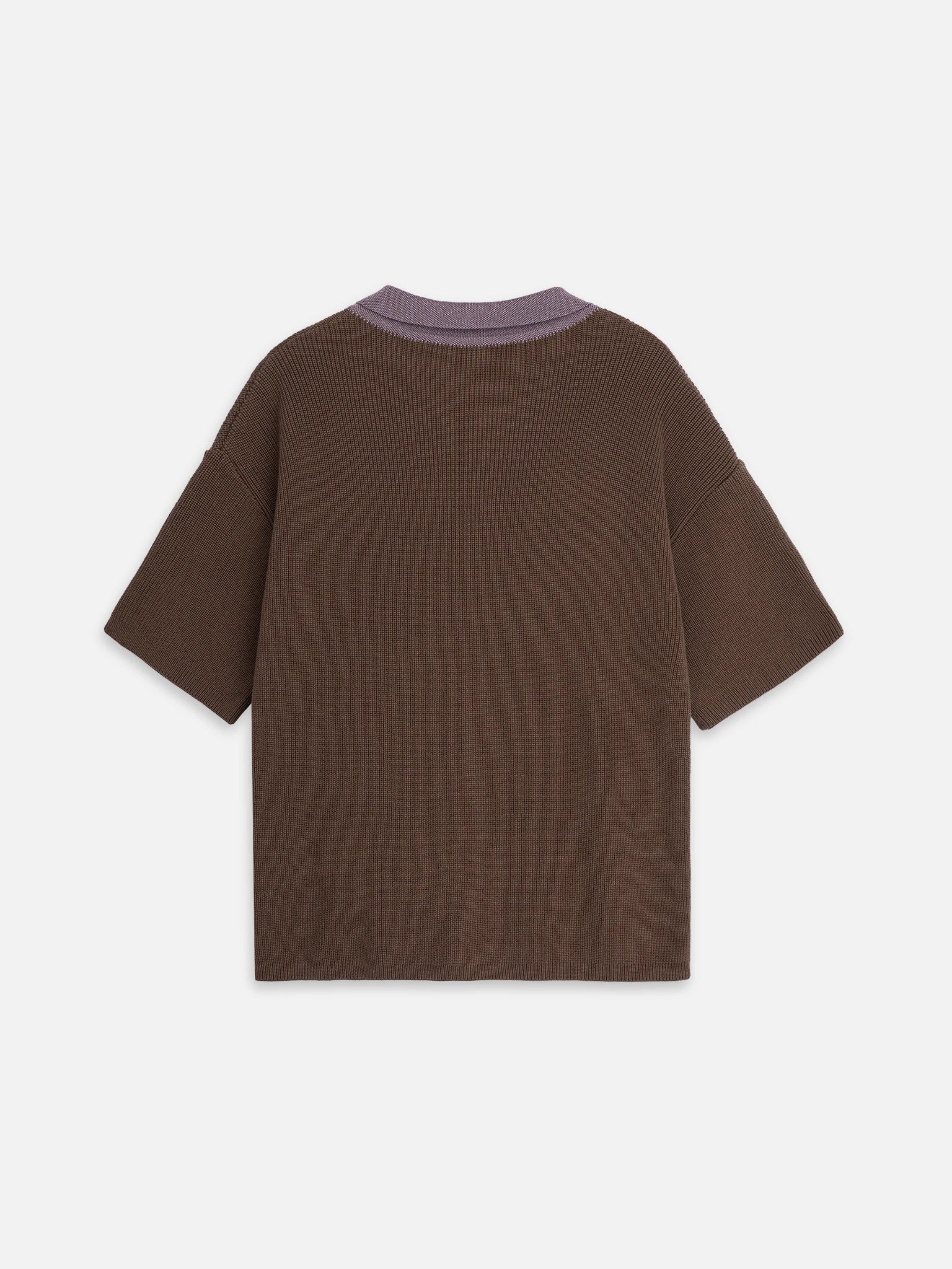 męska koszulka polo brązowa bluzka men's polo shirt bawełna organiczna organic cotton mocha herren poloshirt baumwolle tył