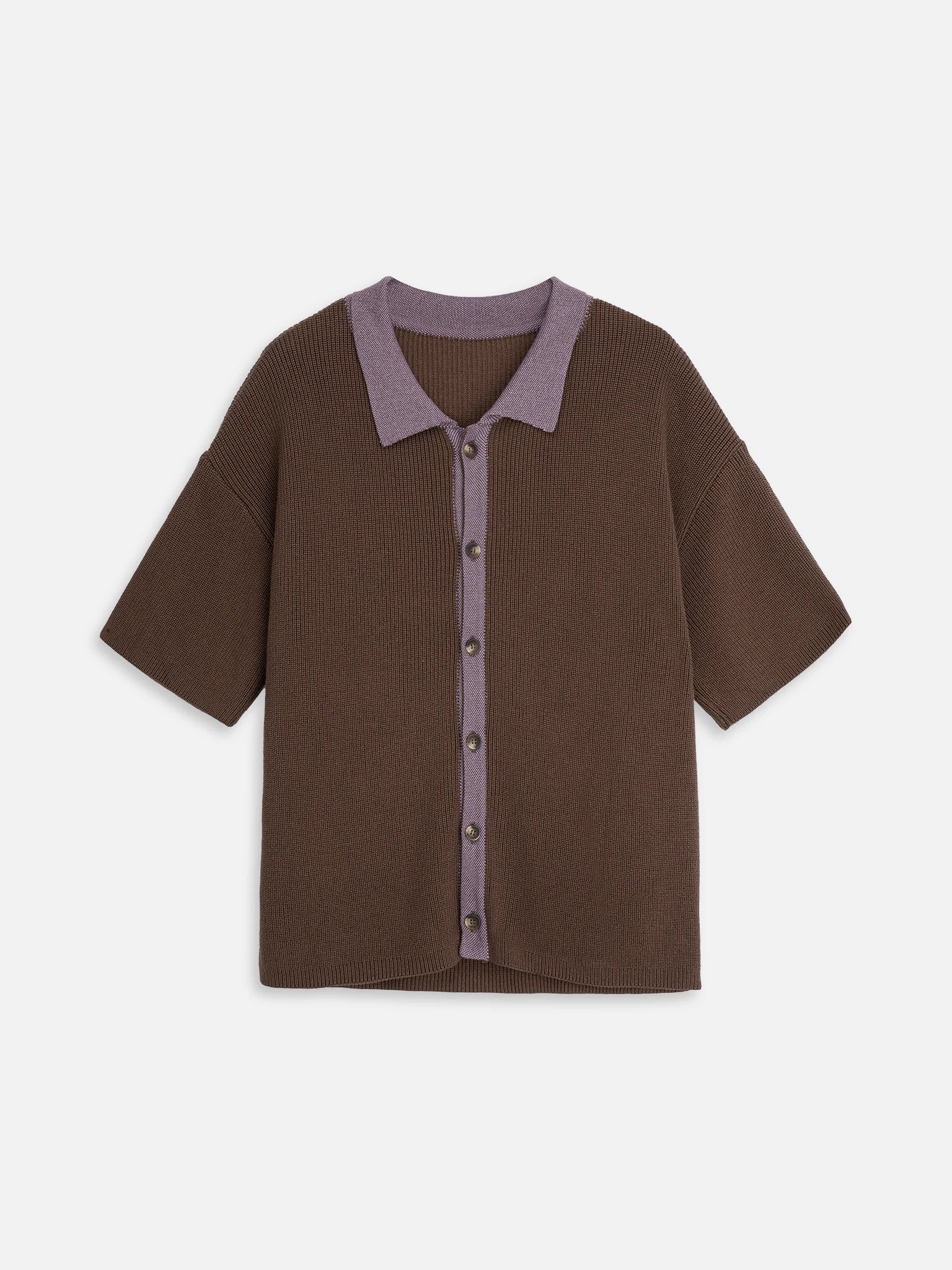 męska koszulka polo brązowa bluzka men's polo shirt bawełna organiczna organic cotton mocha herren poloshirt baumwolle przód