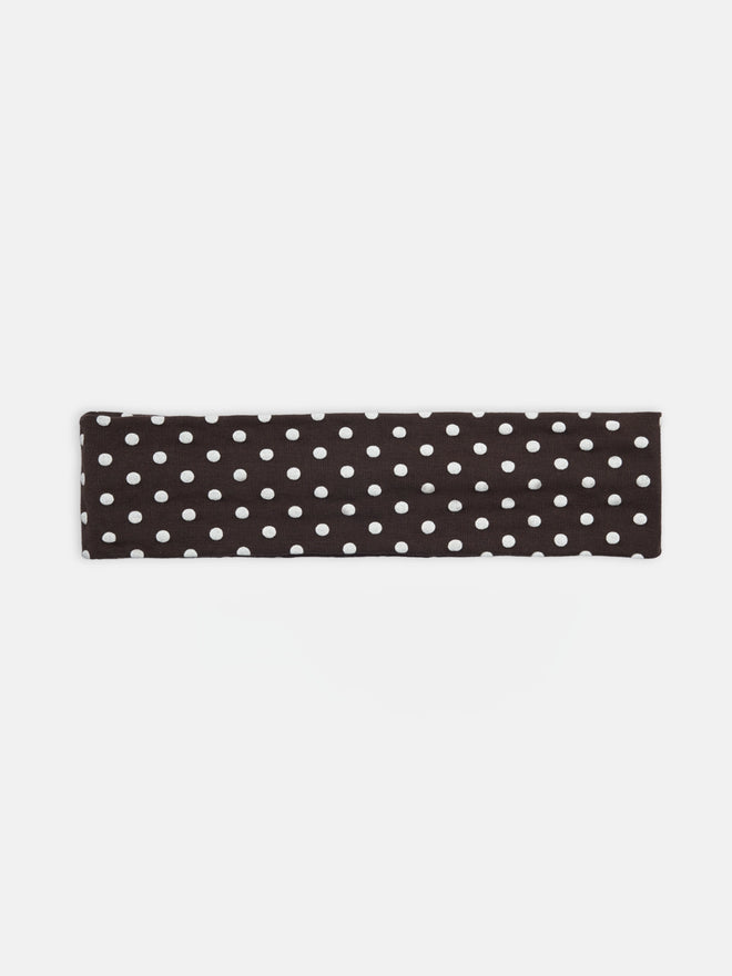 opaska na włosy brązowa w kropki choco dots hairband haarband