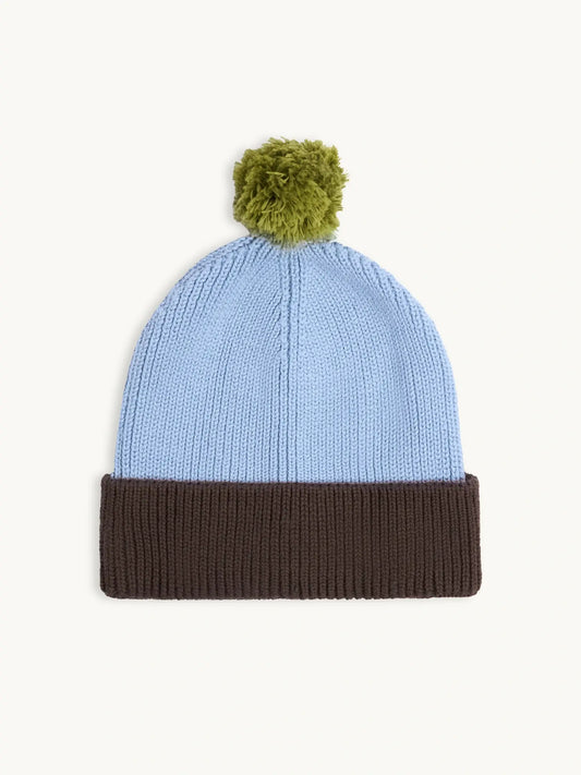 bawełniana beanie - blue & brown