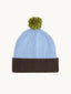 cotton beanie - blue & brown