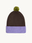 bawełniana beanie - lilac & brown