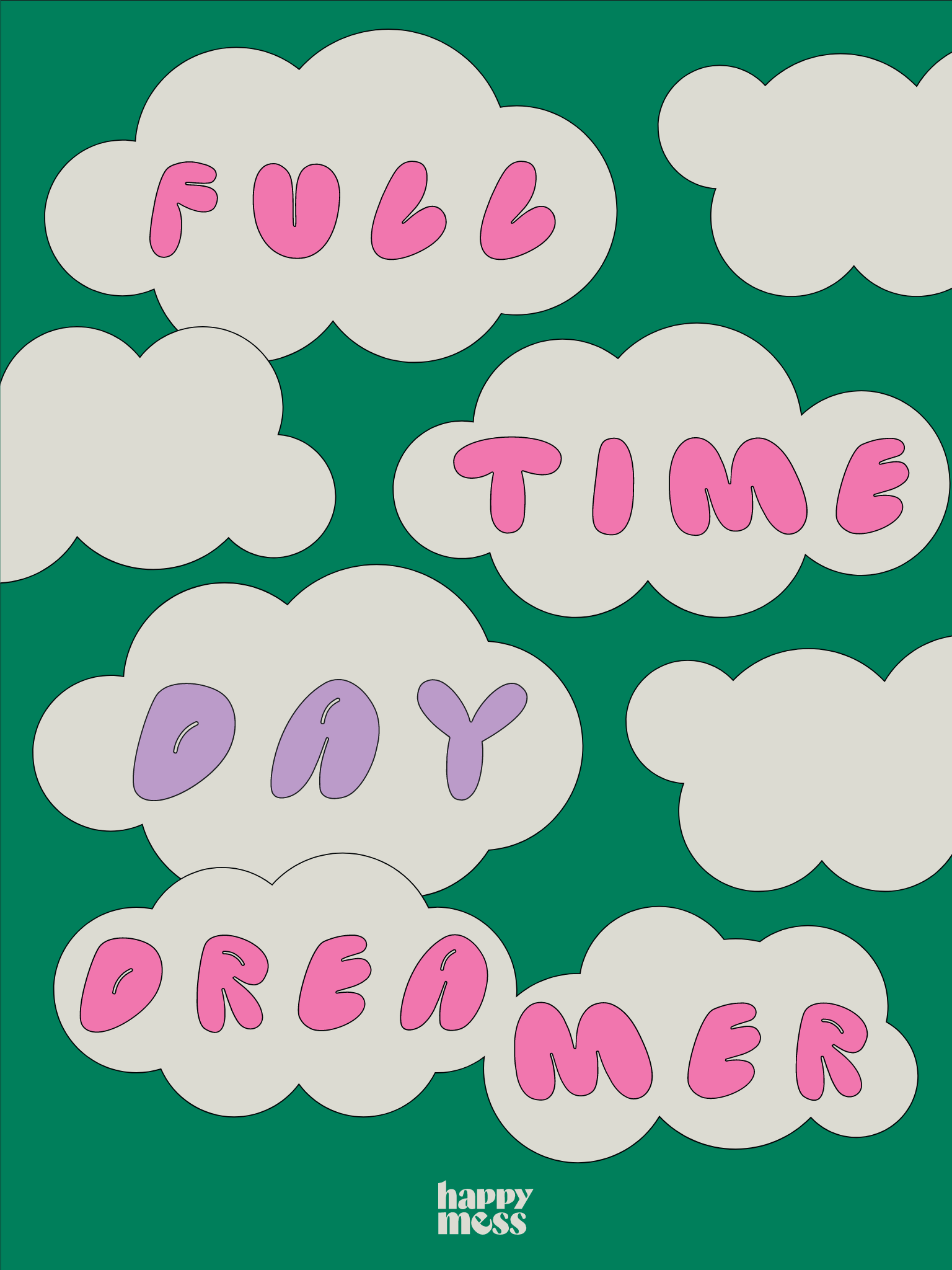plakat full time day dreamer zielony poster
