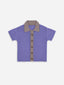 dziecięca bluzka koszulka polo fioletowa bawełna organiczna children's polo shirt organic cotton polohemd baumwollbluse przód
