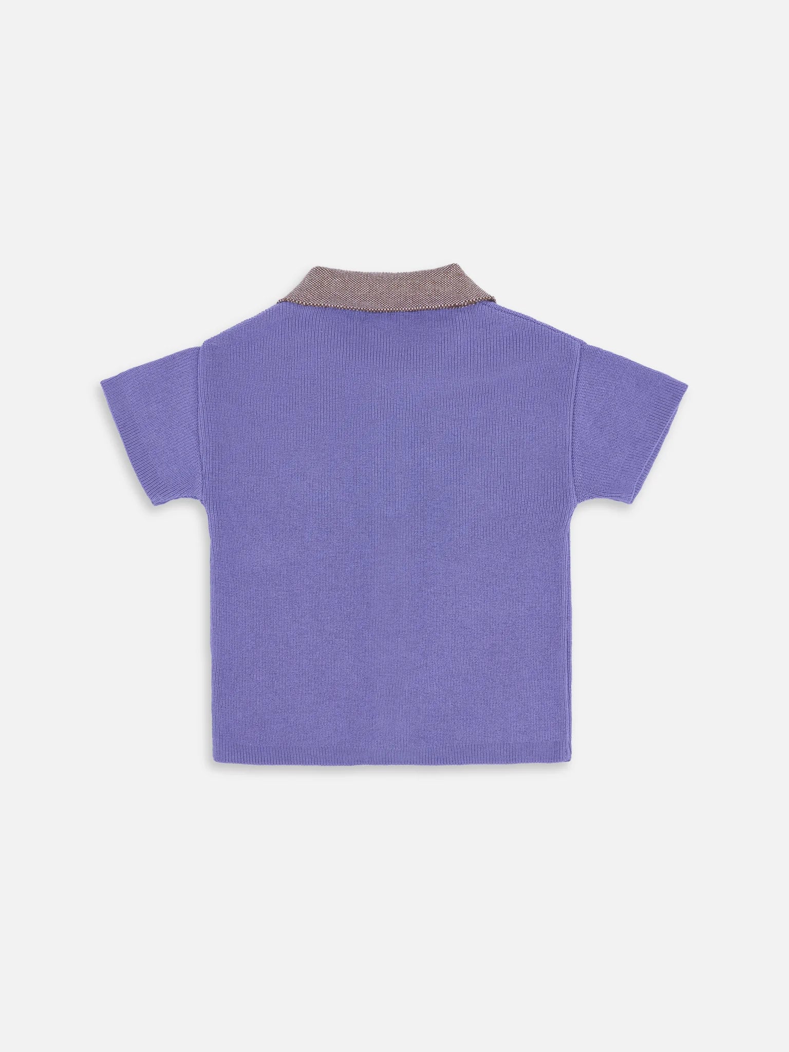 dziecięca bluzka koszulka polo fioletowa bawełna organiczna children's polo shirt organic cotton polohemd baumwollbluse tył