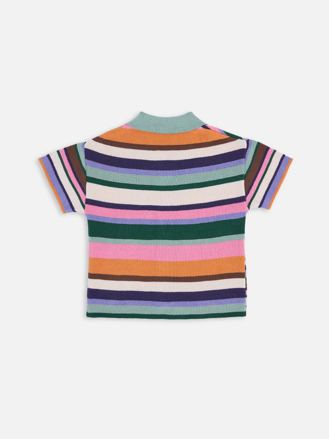 dziecięca koszulka polo w paski bawełna organiczna kolorowy children's polo shirt organic cotton baumwolletop kinder poloshirt bio-baumwolle