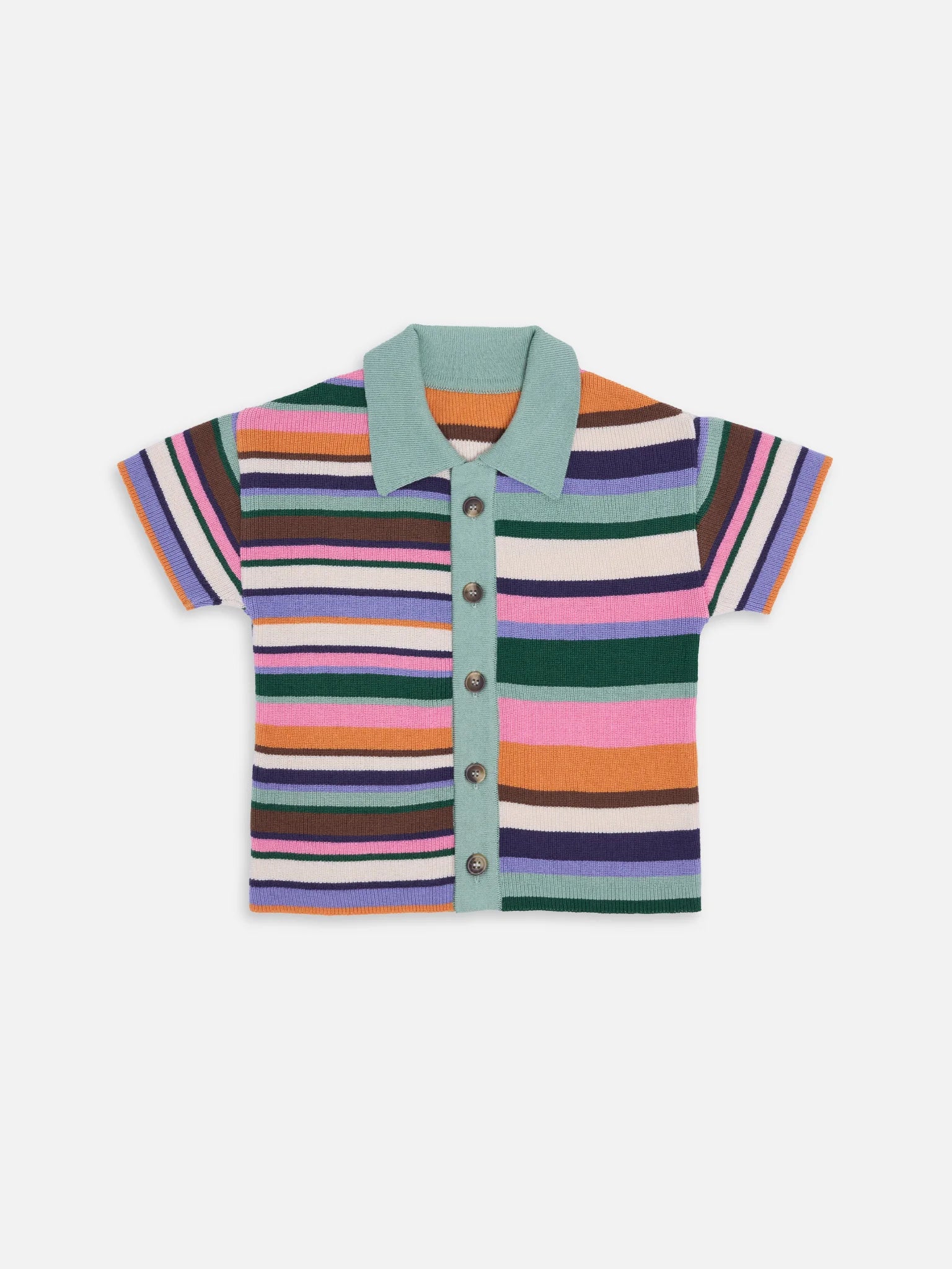 dziecięca koszulka polo w paski bawełna organiczna kolorowy children's polo shirt organic cotton baumwolletop kinder poloshirt bio-baumwolle przód