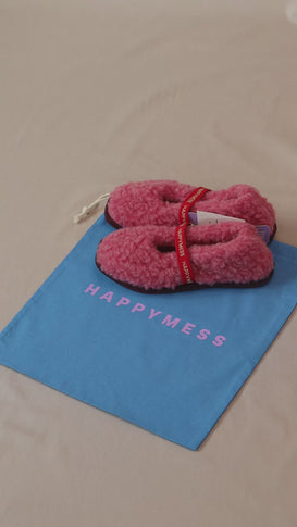 bawełniany worek na wełniane kapcie cotton bag for woolen slippers merino ice blue