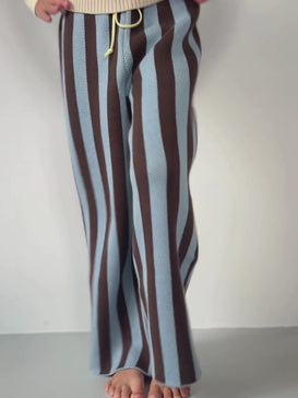 spodnie dziecięce kuloty bawełna organiczna w paski organic cotton culotte stylizacja outfit