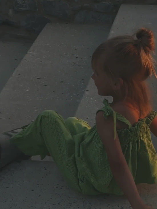 dziecięcy top matcha green w kratę karata vichy film dzieci